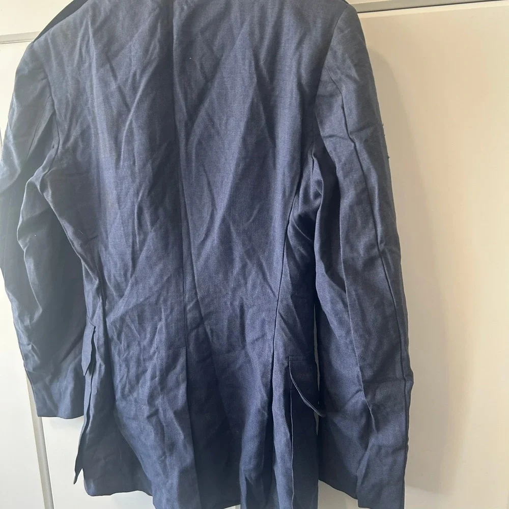 Vintage Navy Blue Military Dress Uniform Jacket Blazer Epaulettes 36R